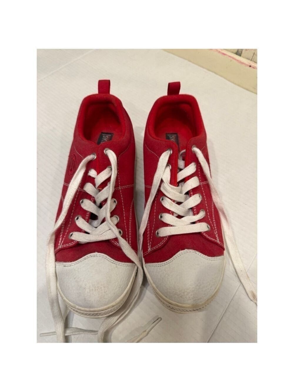 Skechers Red White Canvas Sneakers Size 9